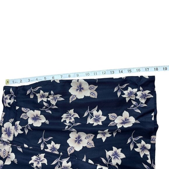 EP PRO SKORT SHORTS 100% SILK FAUX WRAP POCKETS GOLF SIZE 6 FLORAL NAVY BLUE - Picture 8 of 9